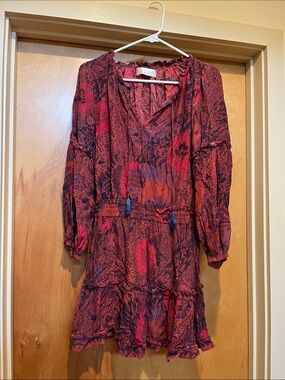 Natalie Martin Red and Navy Floral Mini Dress